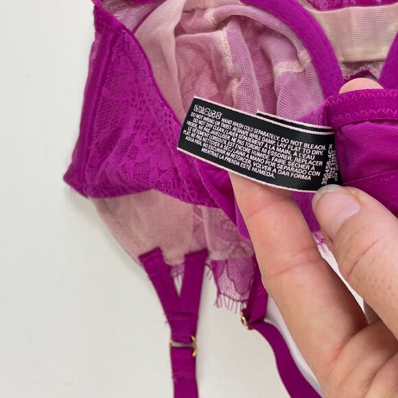 Victoria's Secret Very Sexy Unlined Demi Lace Bra 34DD Purple Adjustable Straps - Picture 6 of 8